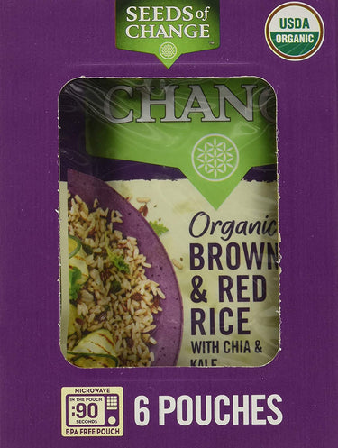 Seeds of Change Brown & Red Rice w/ Chia & Kale, 8.5 Ounce, 6 Count